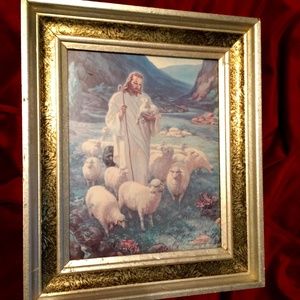 Warner Sallman 1942 Jesus Shepherd of Sheep Framed Lithograph